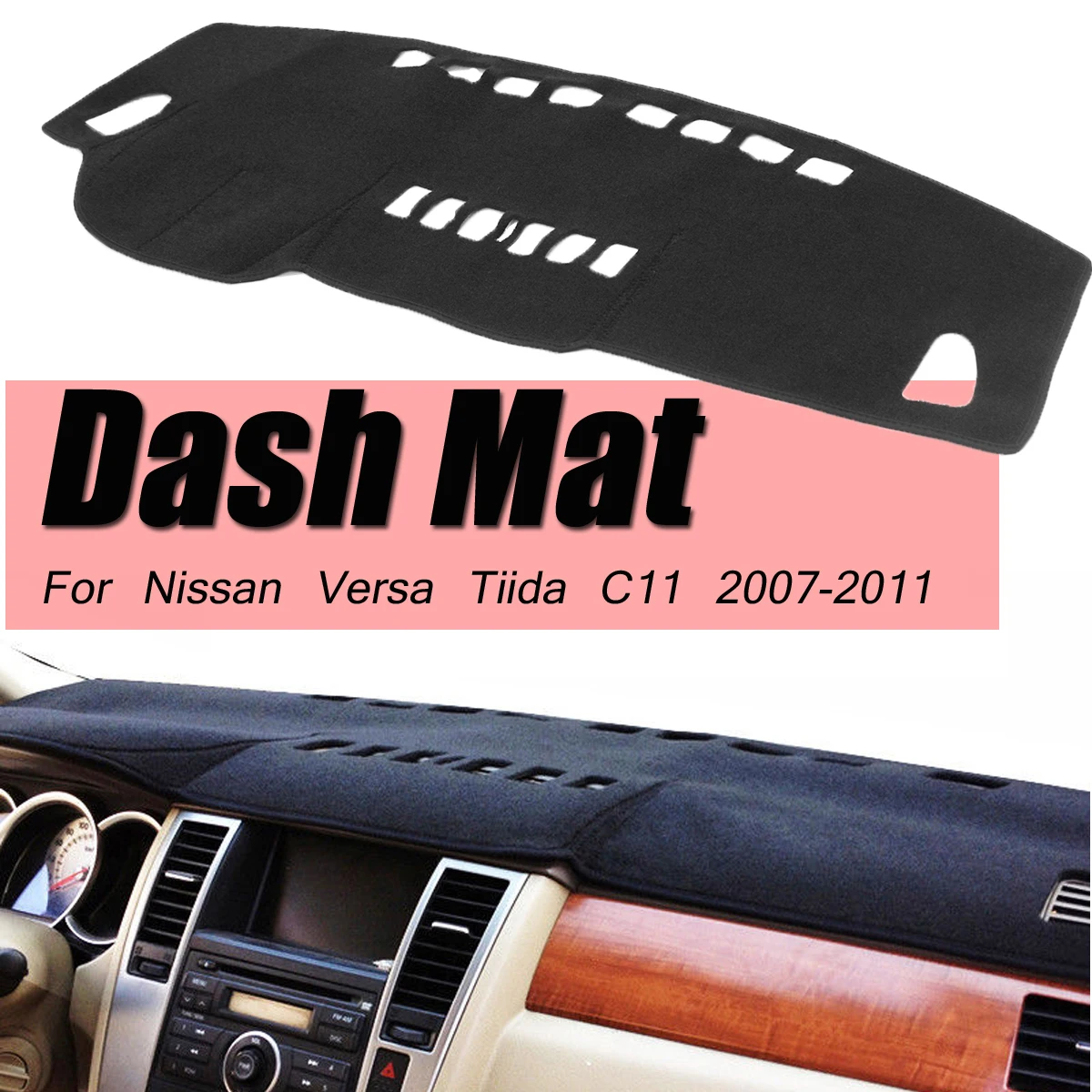 Dashboard Cover Pad For Nissan Versa Tiida C11 2007 2008 2009 2010 2011 dashmat Anti Slip Mat