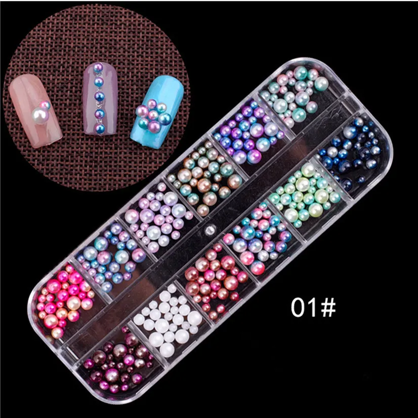 

DIY Nail Art Decorations Mixed Nail Sequins Chain Star Mermaid Caviar Copper Pearl Beads 3D Nail Art Rhinestone Manicure Tools