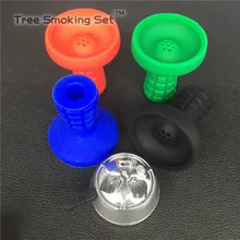 1 шт Силиконовая чаша для кальяна и 1 шт Серебряная одна рука держатель угля как кальян 4 цвета плед силиконовая чаша manguera