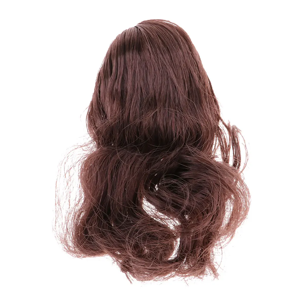 1/6 Female Head Sculpt Carved Model with Long Curly Hair for 12