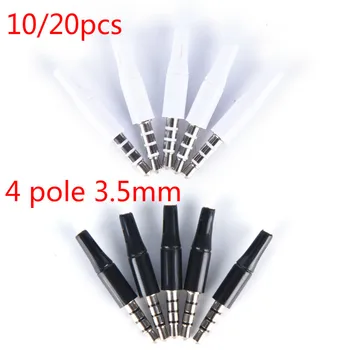 

10/20pcs 3.5mm Stereo Headset Plug Jack Outlet 2.5mm 4 Pole 3.5 Audio Plug Jack Adaptor Connector For Iphone White And Black