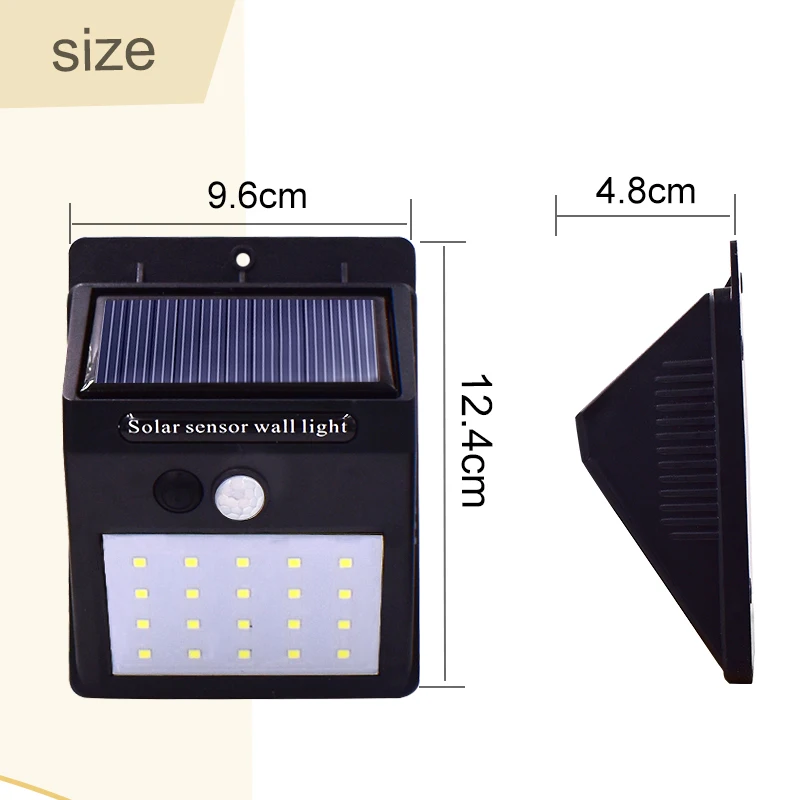 Солнечный светильник открытый яркий беспроводной 20 светодиодный настенный светильник с датчиком движения Солнечная энергия патио светильник s для сада Безопасности Светильник ing