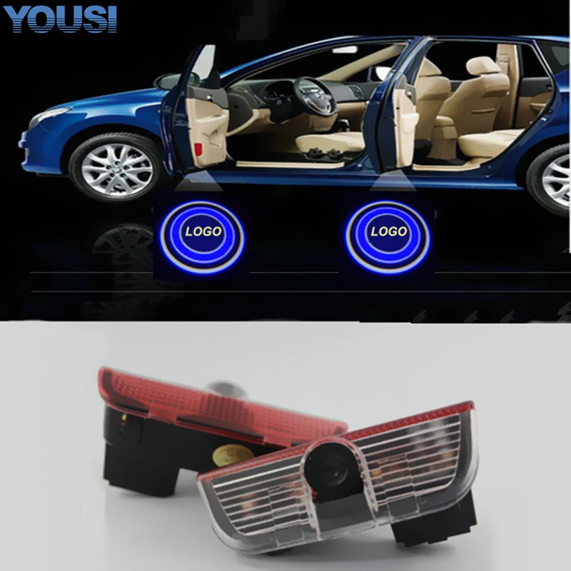 

2x Car Door Lights 3D Welcome Light Logo Ghost Shadow light for Skoda Superb 2009-2014 LED Door Warning No Drill