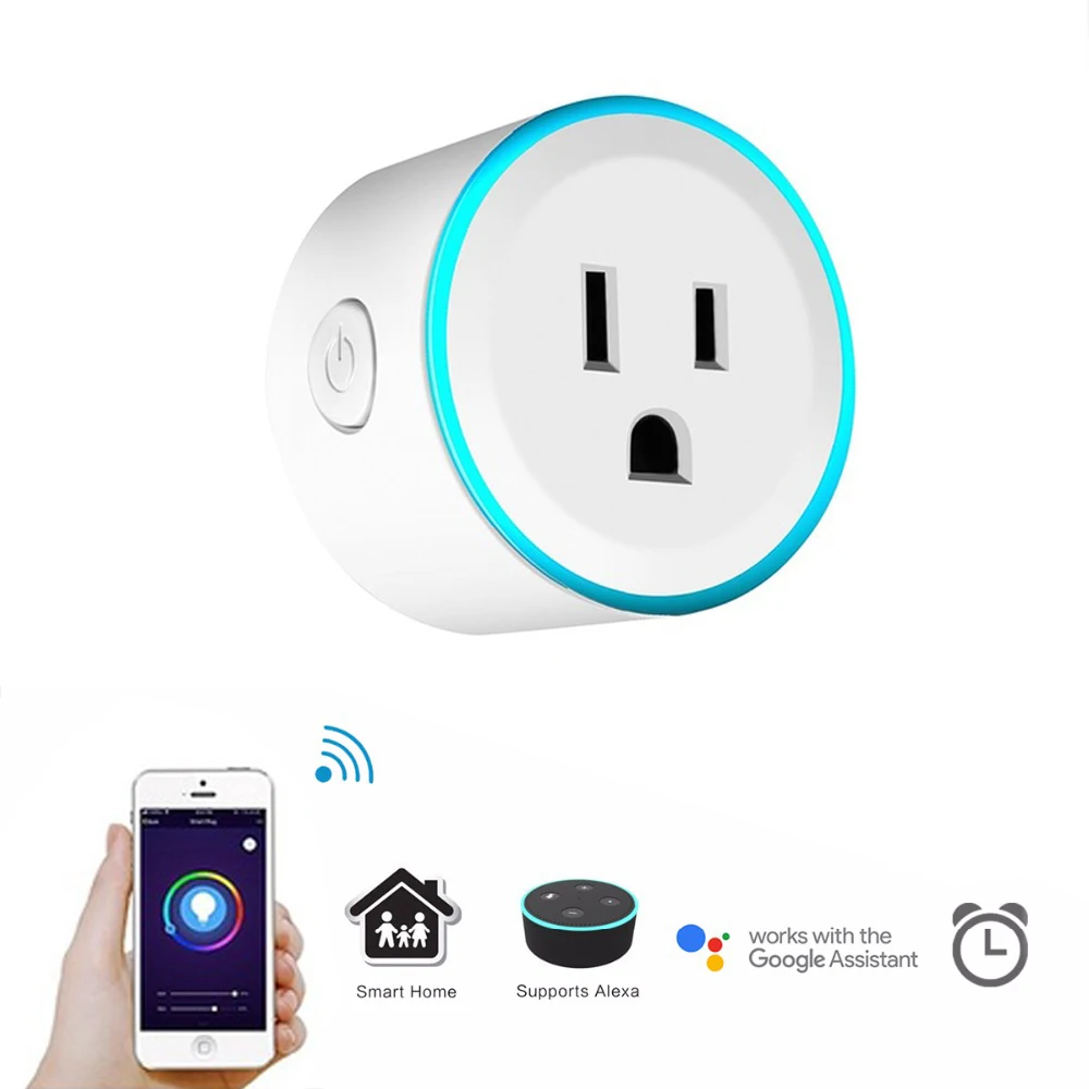 JIAWEN Scene Light Timing Remote Control Wifi Smart Socket US Plug Wireless Safety Voice Intelligent for Home | Лампы и освещение