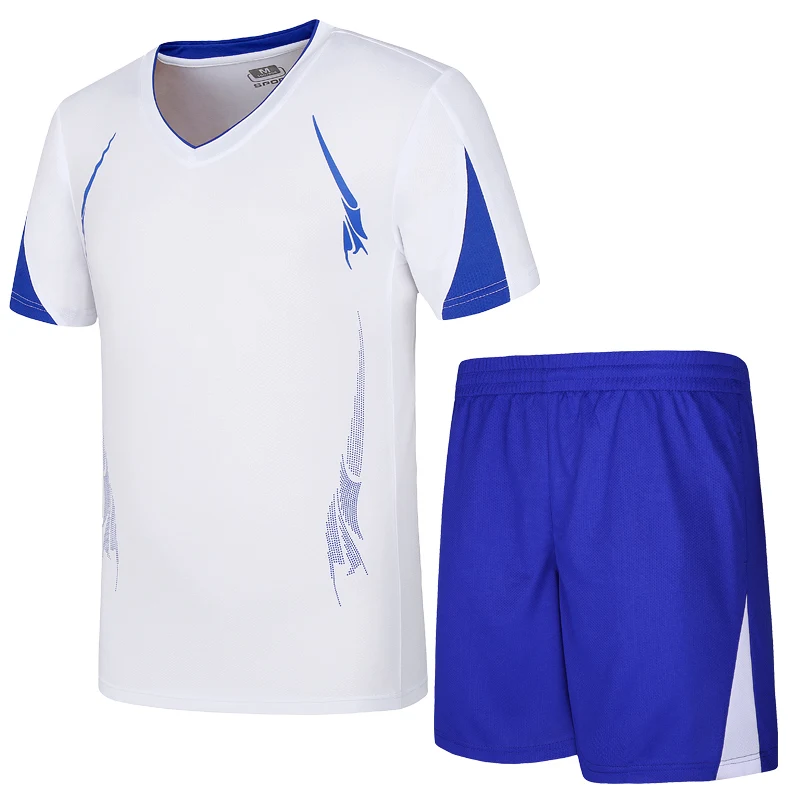 

Plus Size Soccer Sets Men Team Game Sportswear Short Sleeve Polyester Football Sets New Breathable Summer Training Sport Suit