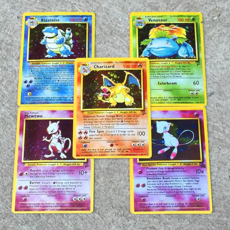

TOMY 5PCS Pokemon Charizard Blastoise Mewtwo MEGA Flash cards POKEMON CARD