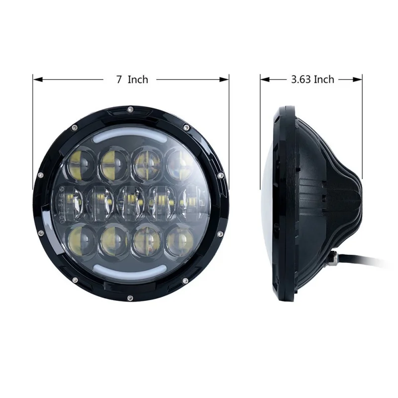 FADUIES Super Bright 12V 105W H4 7 inch led headlight with White DRL Yellow Turn Signal Lamp For AM General Hummer 1992~2001 (3)