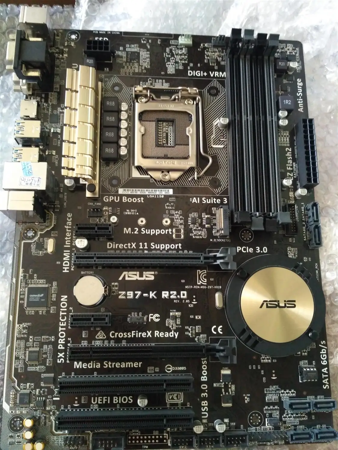 Beste Gebruikt Asus Z97 K R2.0 Desktop Moederbord Z97 Socket LGA 1150 i7 i5 i3 DDR3 32G SATA3 ATX