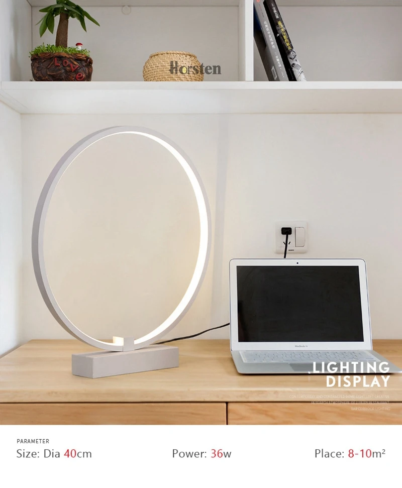Modern Dia40cm 36W LED Table Lamp For Bedroom Living Room Desk Table Lamps Minimalist Bedroom Bedside Lamp AC 220V (5)