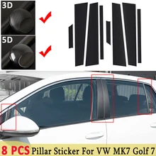 3D / 5D pour VW MK7 Golf 7 | Accessoires en Fiber de carbone, cadre de fenêtre automobile ABC pilier Film autocollant, garniture