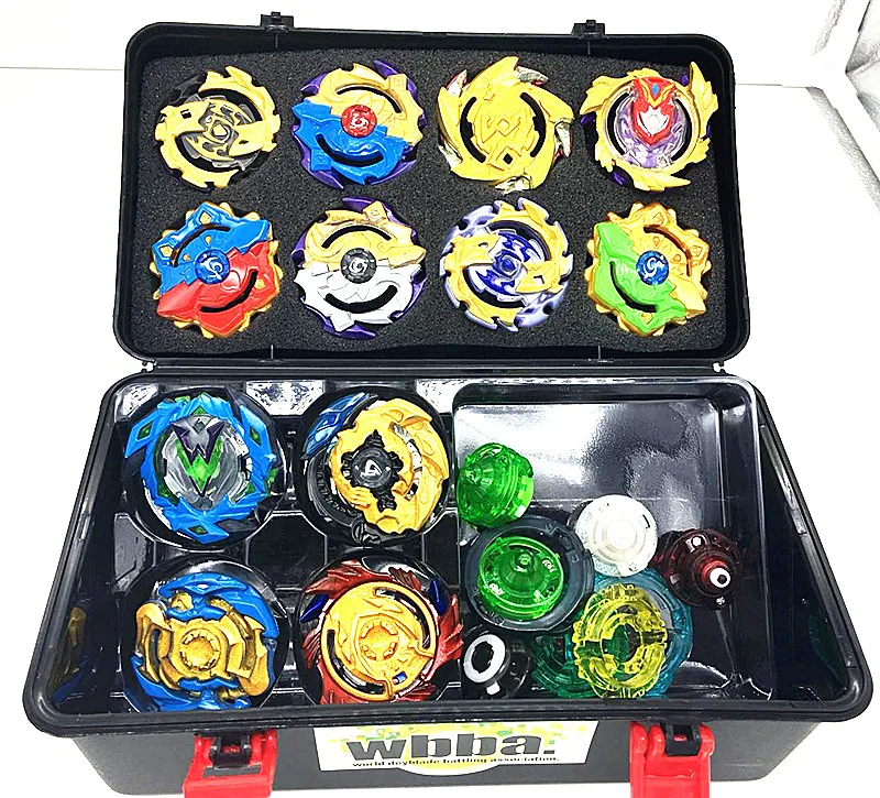 

12 PCS Beybalde set with 3 launchers and 1 handle Spnning Top Beyblade Metal Fusion Toys For Boy Children beybalde gifts