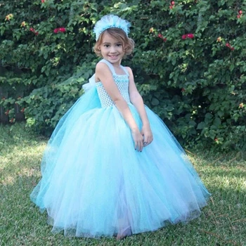 

Kids Girls Elsa Dress Princess Tutu Dress Baby Girl Christmas Halloween Cosplay Costume Children Party Festival Birthday Dresses