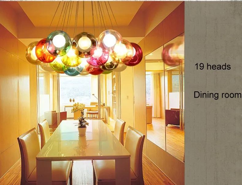 Креативный дизайн, современный светодиодный, красочные стеклянные шаровые подвесные светильники, лампы для столовой, гостиной, бара, светодиодный G4 96-265 в, стеклянные светильники