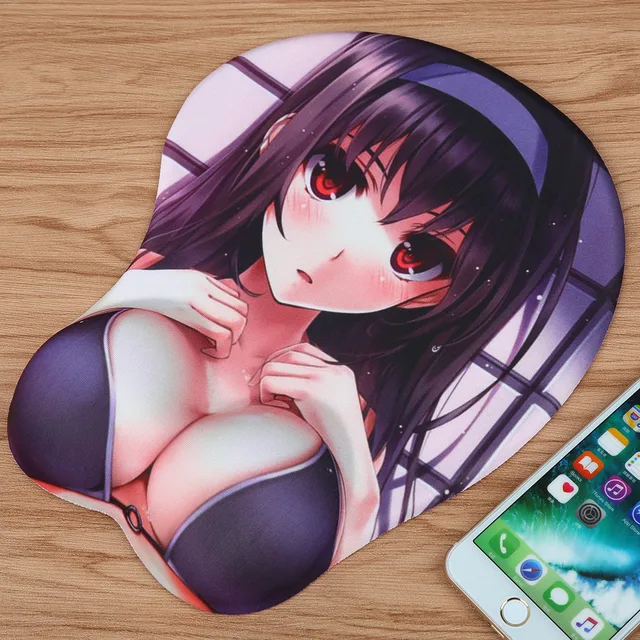 Kawaii Anime 3D Mouse Pad with Soft Silica Gel Oppai 1