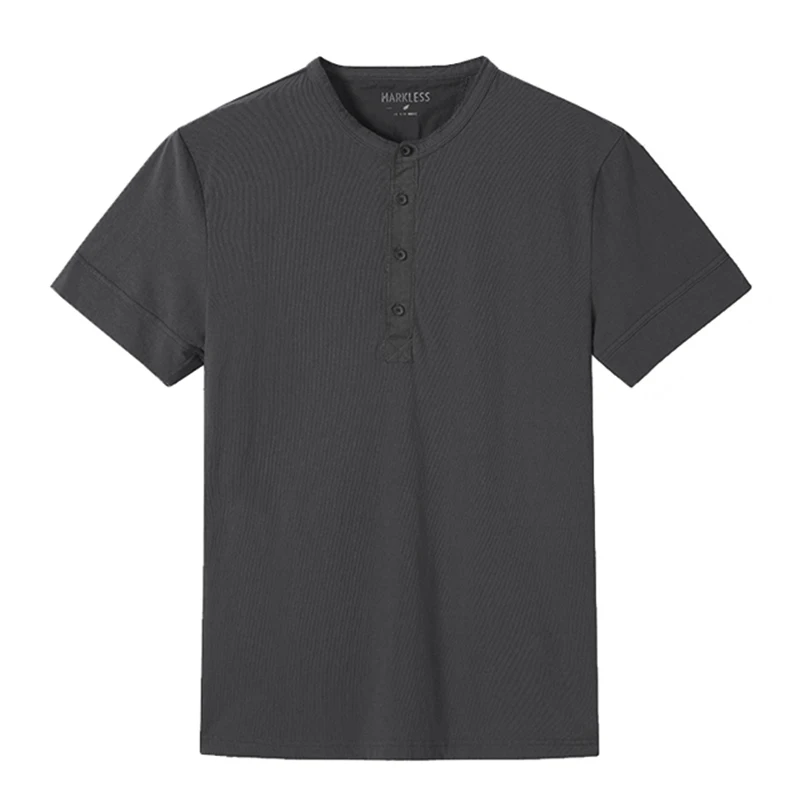 MARKLESS мужские футболки с круглым вырезом и коротким рукавом из хлопка, повседневные однотонные спортивные футболки, модная футболка, TXA9659M - Цвет: Dark Gray