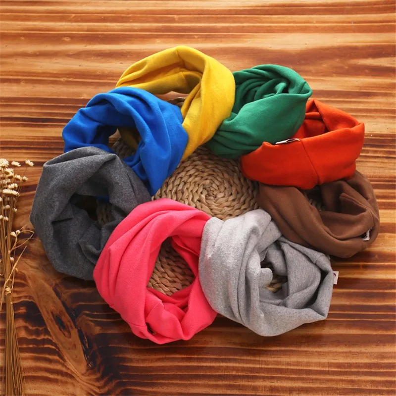 Коллекция года, модный весенне-осенне-зимний детский шарф для девочек и мальчиков, Детские хлопковые шарфы с круглым вырезом, шейный платок, шарф, одежда для шеи