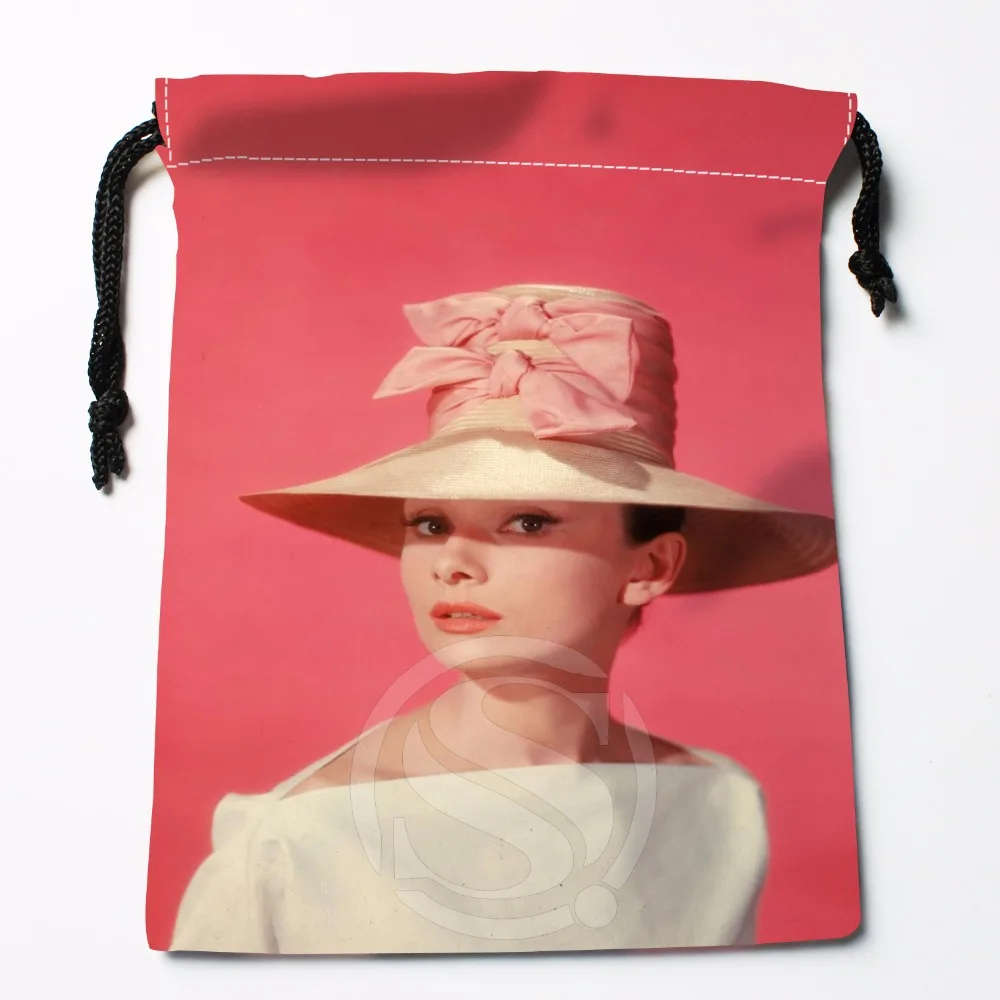 Fl Q2 New Audrey Hepburn Custom Logo Printed receive bag Bag Compression Type drawstring bags size