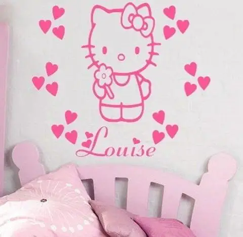 aliexpress: beli hello kitty stiker dinding nama pribadi gadis