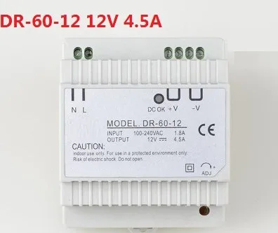 60 Вт 12В 5А одиночный выход din-рейка Тип источника питания 12 вольт ac dc трансформатор