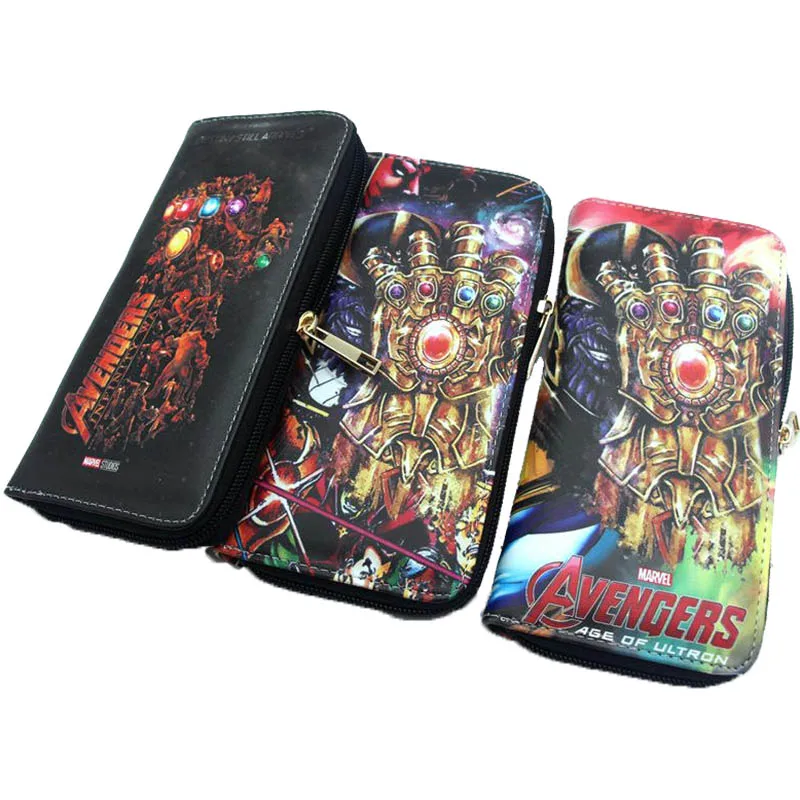 

New Avengers: Infinity War Thanos Long Wallet Zipper Around Purse Card Photo Holders Coin Purse PU Leather Cluth Purse