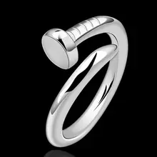 Verano fina estilo platea los anillos plateados 925-sterling-silver joyería del clavo para para SR591