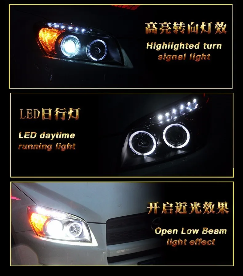 Car Styling Head lamp For Toyota RAV4 headlights 2009-2013 For RAV 4 LED Angel Eye DRL Q5 bi xenon lens h7 xenon Front light