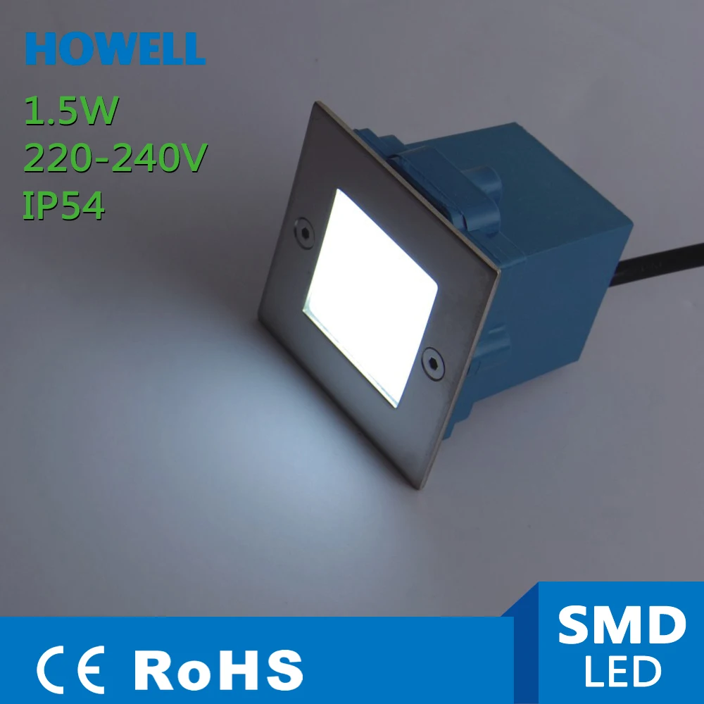 G03302 howell 1,5 w smd led алюминий st304 нержавеющая сталь крышку шаг Открытый водонепроницаемый светодиод в пластиковом корпусе встраиваемые настенные светильники