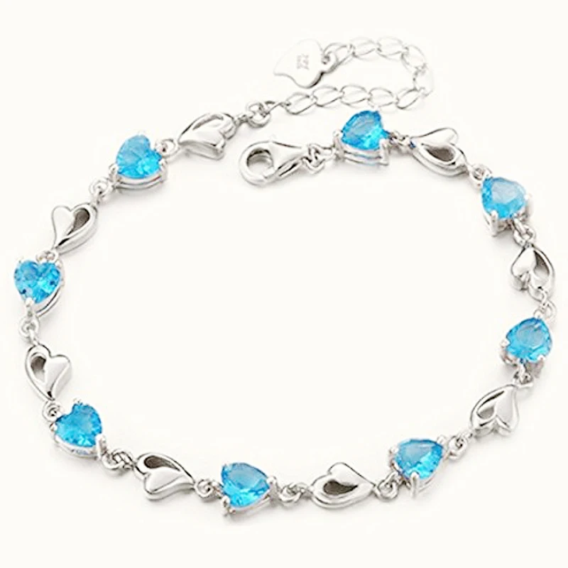 Милый романтический браслет в форме сердца, стразы, для девушек и женщин