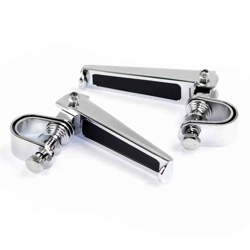 

1pair Motorcycle CNC U-clamp Foot Pegs With 1"~1-1/4" Highway Engine Crash Bar Footrests For Honda Suzuki Harley Street Bike