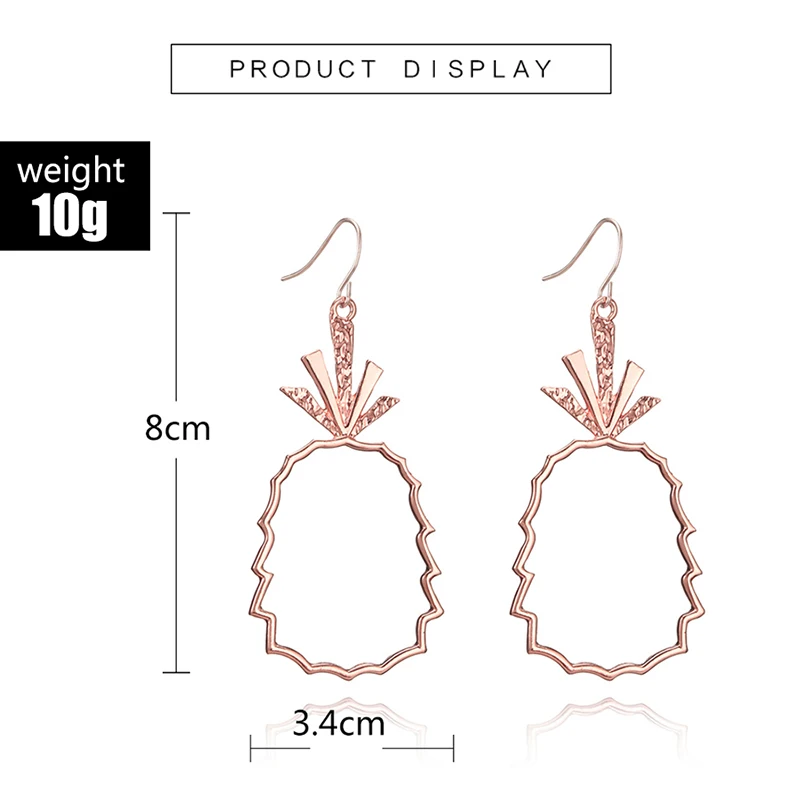 Docona розовое золото полый лист падения Длинные Висячие серьги для Для женщин Девушка ананаса пирсинг Сережка Модная бижутерия серьги 3236