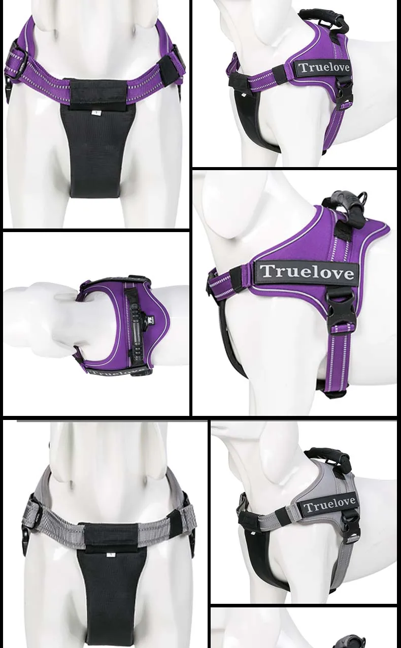 Truelove Large Small Soft Dog Harness Vest Nylon Sturdy Handle Removeable Pad Pet Harness Dog Vest Training Harnesses For Dogs (3)
