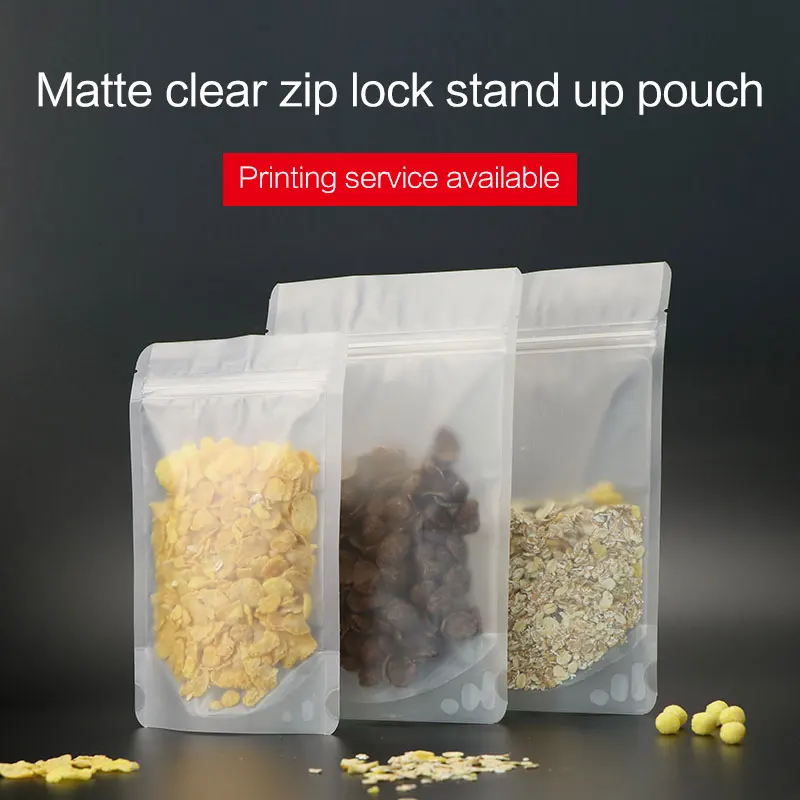 matte clear stand up pouch with zipper plastic laminated ...