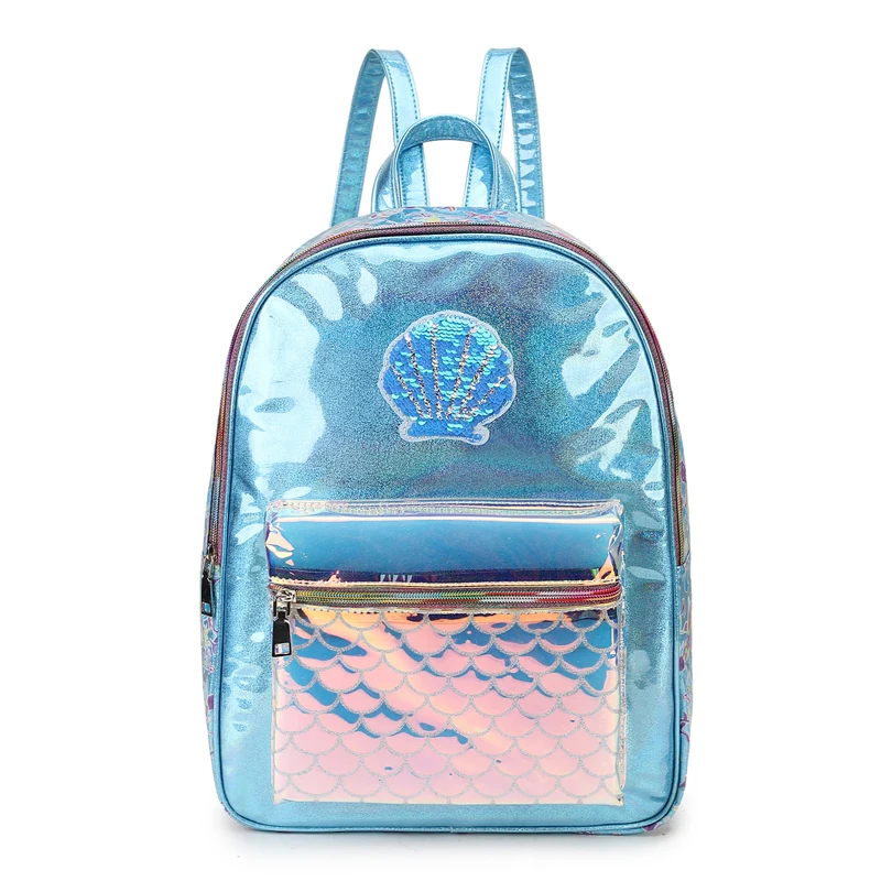 

Dazzling Fashion Good Quality Shell Sequin Cartoon Pattern PVC Large Capacity Backpack Travel Backpack School Bag Shoulder Bag