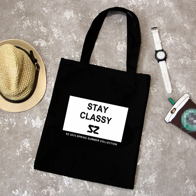 

2017 new Korean version of the DIY printing canvas bag leisure handbag bag shopping bags