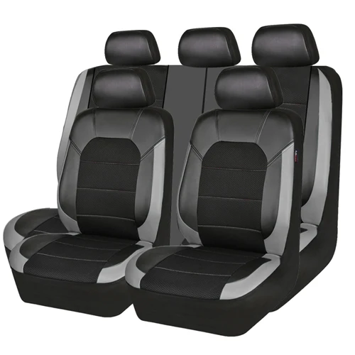 Чехлы для автомобильных сидений класса люкс из искусственной кожи автомобильные Чехлы для toyota lada kalina granta priora renault ford - Название цвета: Full Gray