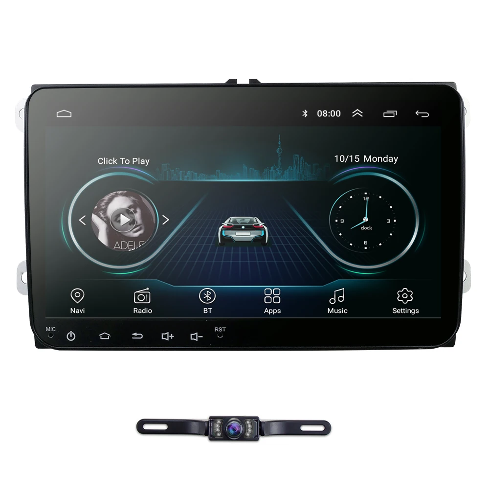 Discount Android 8.1 Car DVD Player 9" Stereo for V W GOLF 5 Golf 6 Polo Passat CC J etta Tiguan Touran GPS Navigation Free Camera 1