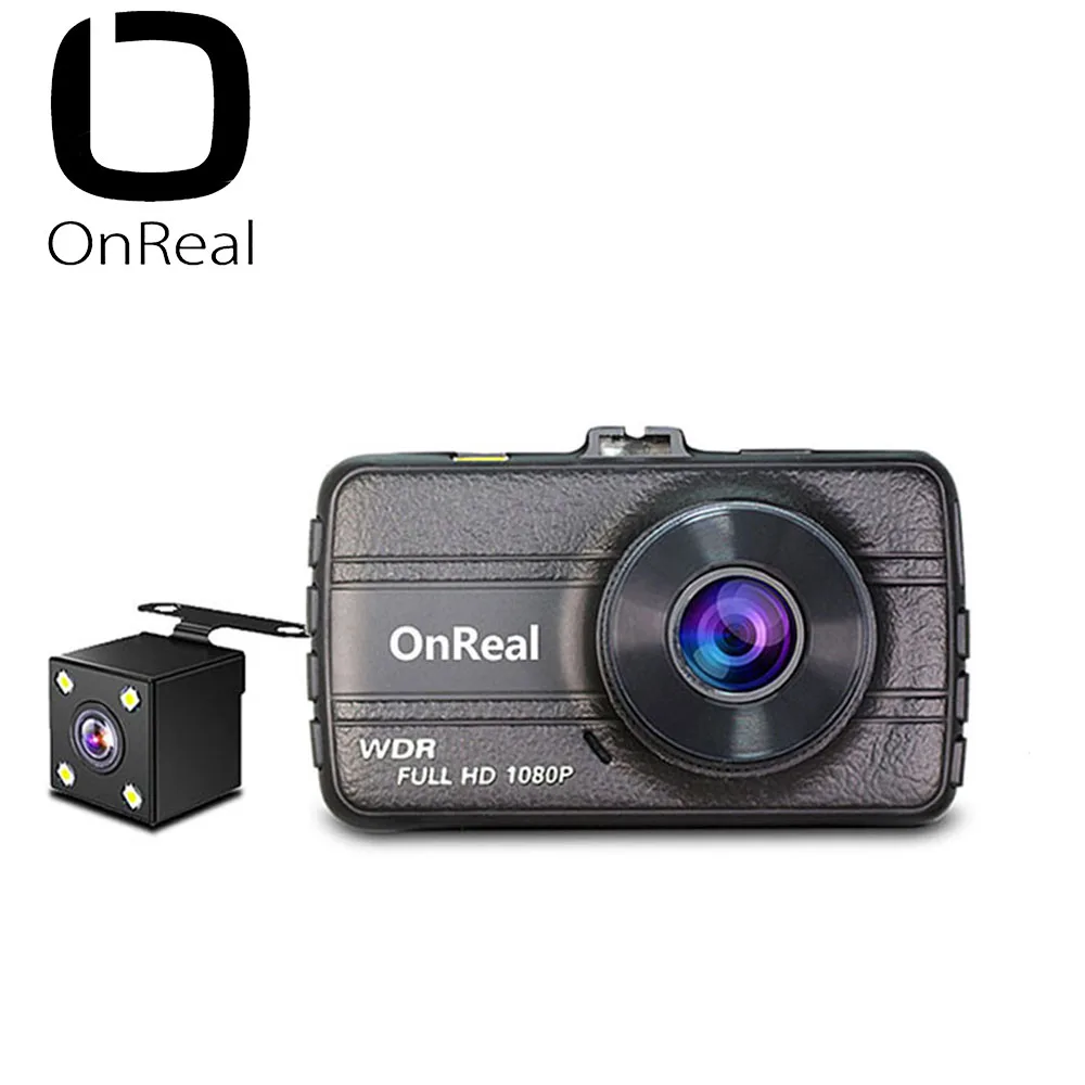 OnReal Dual Dash camera 3 0 &quotэкран g сенсор Обнаружение движения ночного видения