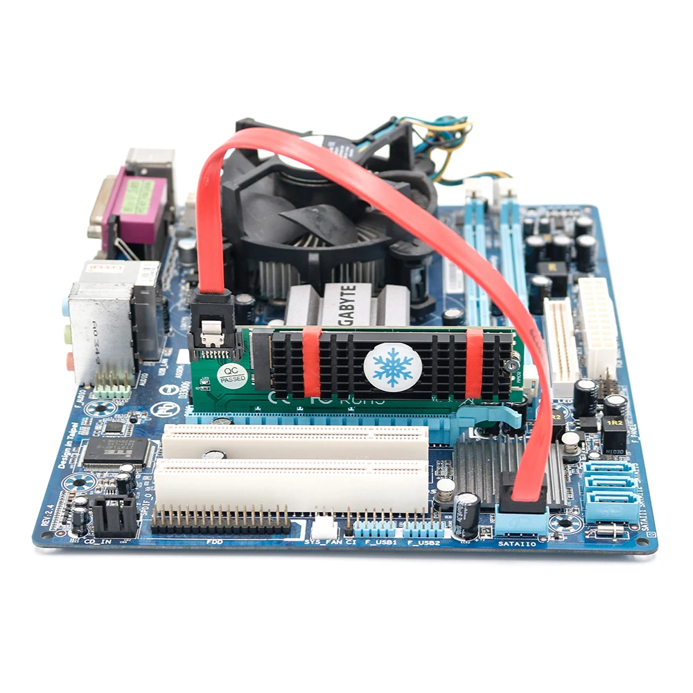 NGFF M.2 B Ключ SATA Bus SSD для SATA3 адаптер PCI Express x1 x4 x8 x16 слот кабель радиатор Suppor 2230 2242 2260 M2