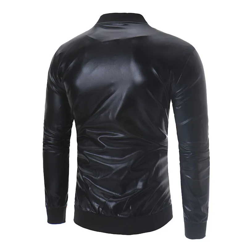 Серебряная куртка металлик Мужская блестящая бронзовая на молнии Casaco Masculino Повседневная куртка-бомбер мужская одежда для ночного клуба