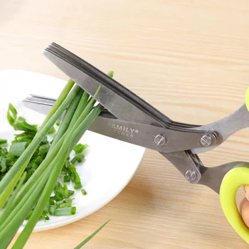 

Multi-layer Stainless Steel Scissors Onion Flower Chili Seaweed Shredded Scissors Kelp Scissors Kitchen Scissors Multifunction