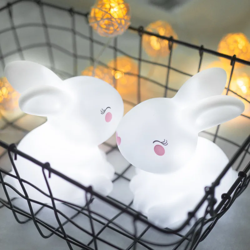 

INS New Night Light Bunny Rabbit Mini Creative Cartoon Cute Child Bedroom Bedside Decorative Light LED Night Light Gift For Kids