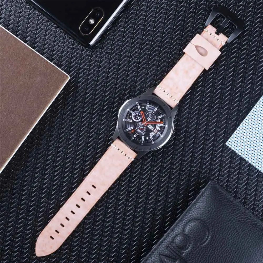 Ремешок кожаный для Samsung Galaxy Watch 3 45 мм 46 сменный Браслет Gear S3 новый дизайн 22