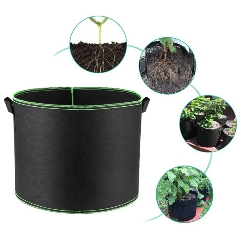 Нетканый мешок для посадки ткани садовые инструменты/ручки круглый Аэрации Контейнер для емкостей для сада и мешки для посадки, роста
