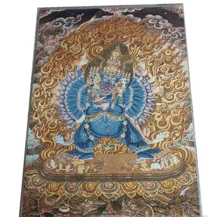 

TYZ 6 style 90*60cm Tibet Tibetan Buddhism silk Hand embroidery Thangka beasy Buddha Scroll painting