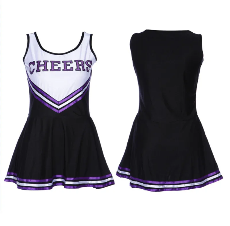 Женский сексуальный костюм для старшей школы Cheerleader униформа девушек нарядное