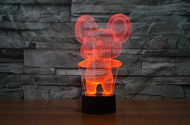 [Семь Neon] koala формы акрил 7 Цвета настольная лампа 3D лампа Новинка подарок светодиодный свет ночи тысячелетия сокол свет