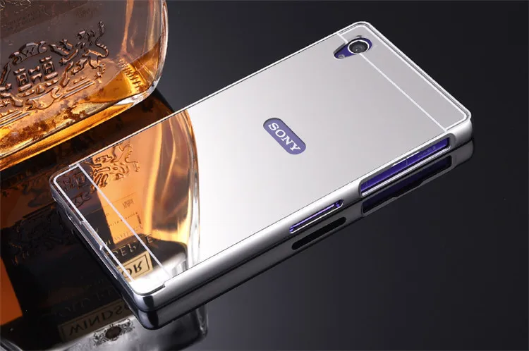 Роскошный чехол для телефона для sony Xperia M4 Aqua Z1 Z2 Z3 Z4 sony X XA XA1 XZ XA2 Z5 Compact M5 C5 алюминиевый зеркальный акриловый чехол