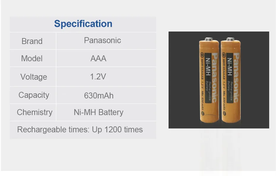 4 шт./лот Panasonic Высокопроизводительные AAA батареи 1500 раз рециркуляции Ni-MH Предварительно заряженный HHR-4MRC/4B аккумуляторная батарея