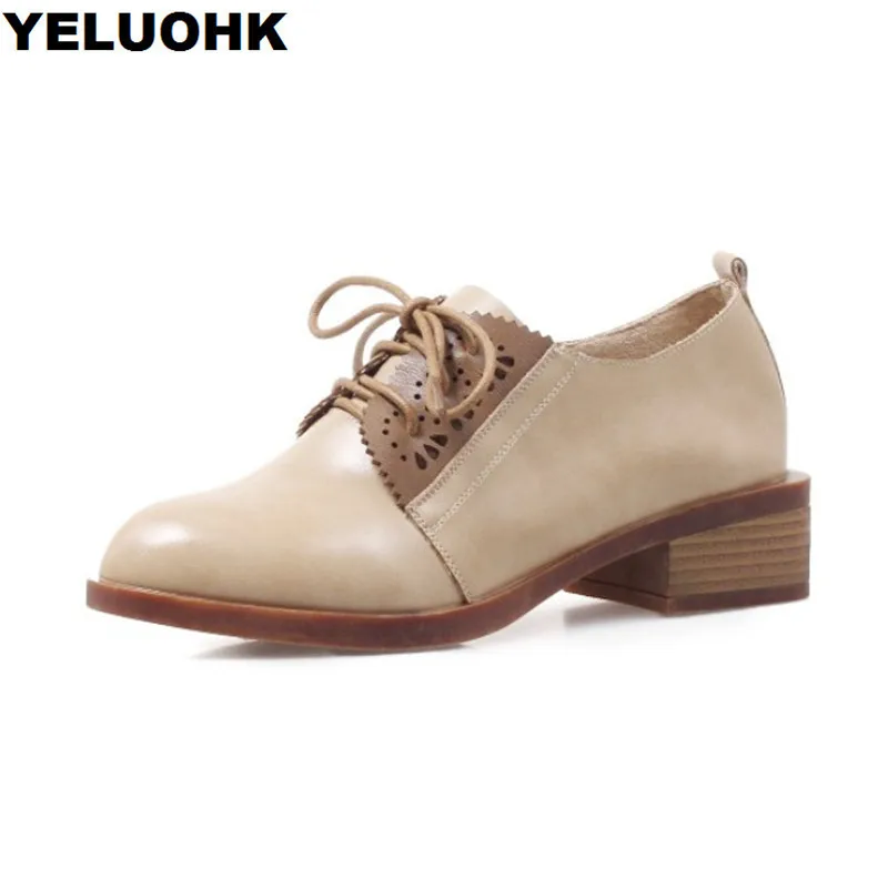 

Spring Autumn Oxford Shoes For Women Low Heel Fashion Lace Up Casual Shoes Woman High Heel Comfortable Ladies Shoes