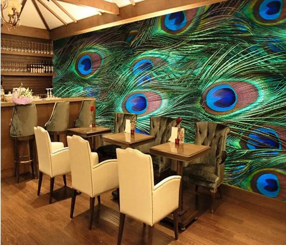 

Peacock feathers closeup simplicity photo wall murals wallpaper custom 3d wallpaper 3d customized wallpaper